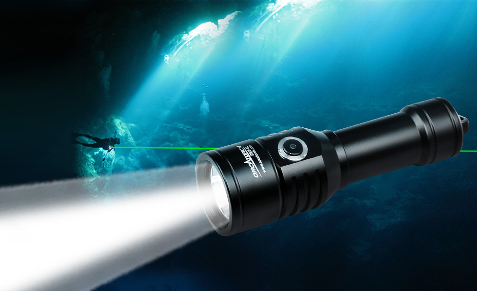 【潛水裝（zhuāng）備】一支（zhī）激光+強光的（de）潛水手電筒