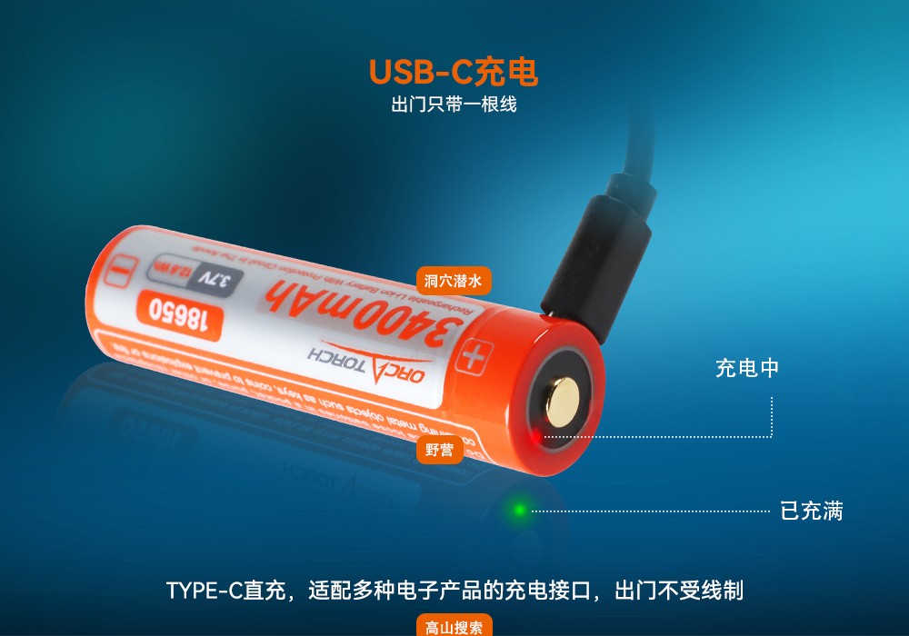 木瓜视频OrcaTorch D520迷你潛水手（shǒu）電，小巧手電筒（tǒng），便捷式潛水手電筒，洞穴潛水燈