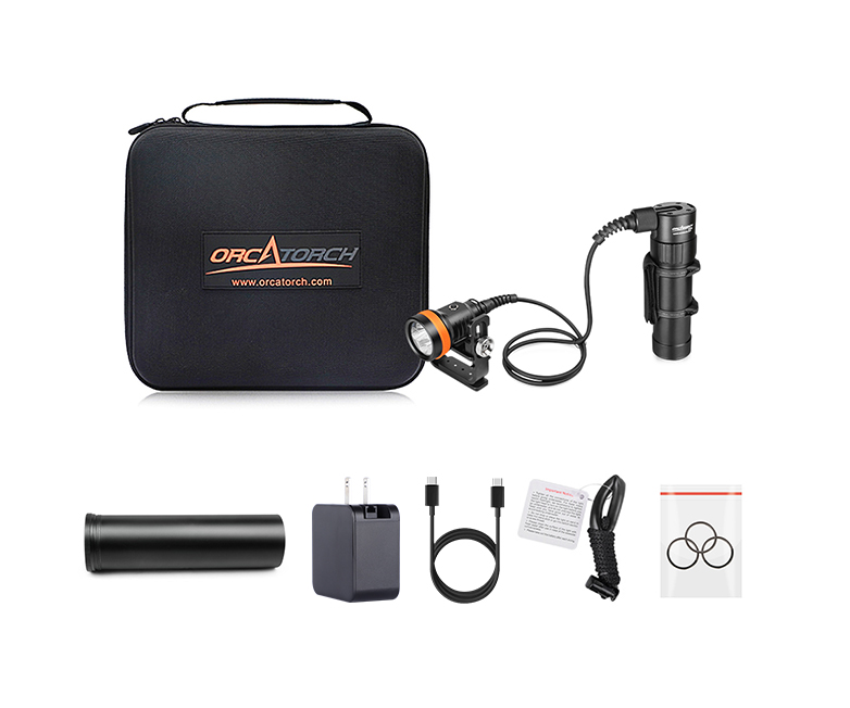 OrcaTorch木瓜视频，D630 V2.0技術潛水手電筒，水下探險照（zhào）明，水下搜索燈（dēng），沉船照明（míng）燈（dēng）